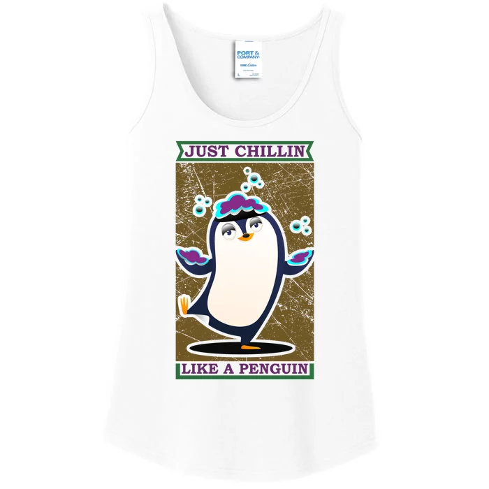 Just Chilling Like Penguin Ladies Essential Tank