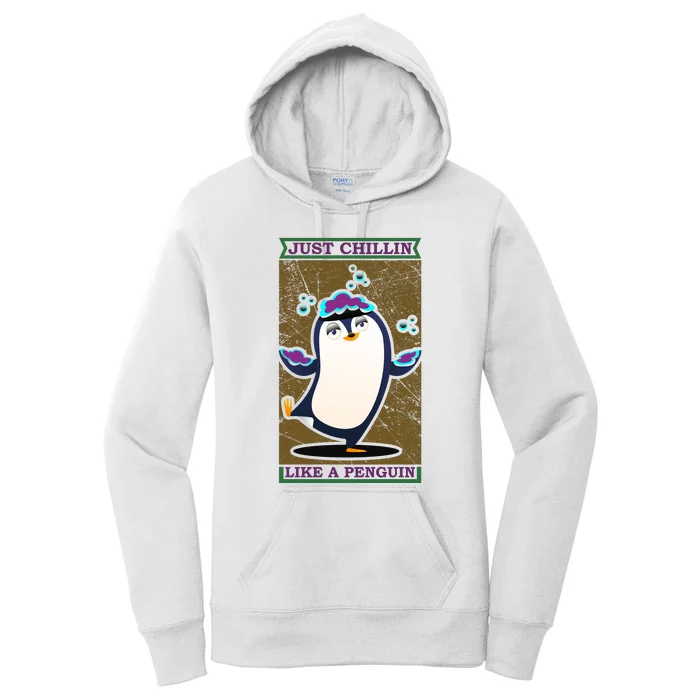 Just Chilling Like Penguin Women's Pullover Hoodie