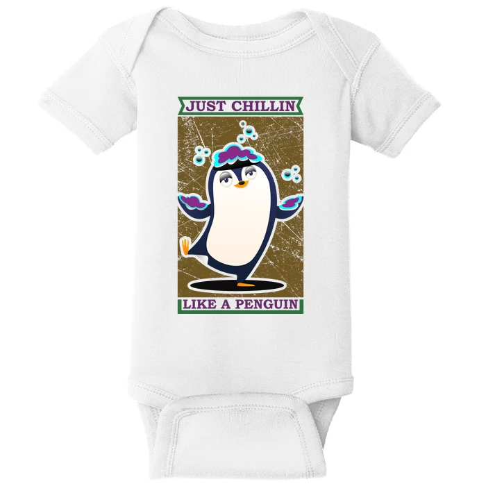 Just Chilling Like Penguin Baby Bodysuit