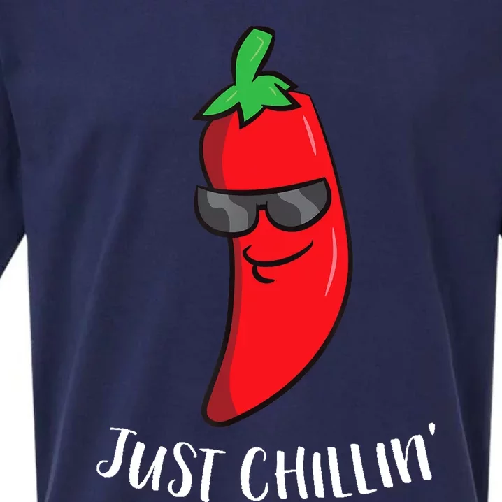 Just Chillin Love Chilis Cinco De Mayo Funny Chili Sueded Cloud Jersey T-Shirt