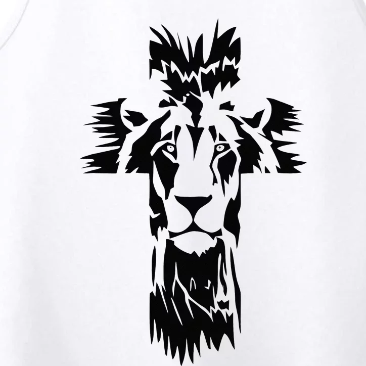 Jesus Crossbar Lion Believe in Jesus Christian Apparel Performance Tank