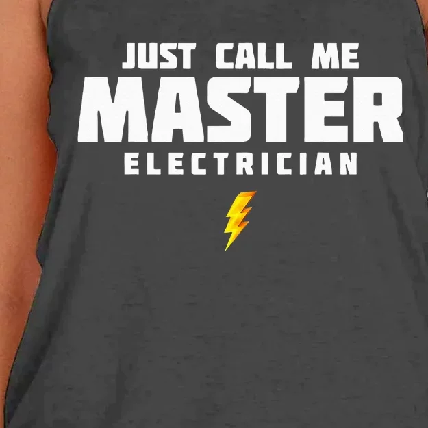 Just Call Me Master Electrician Women's Knotted Racerback Tank