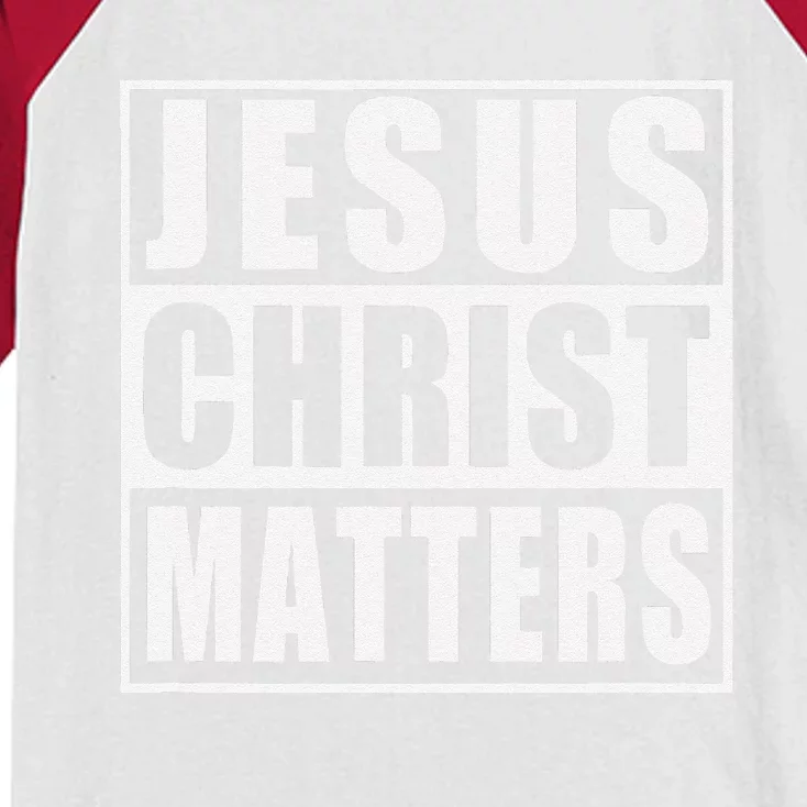 Jesus Christ Matters Christian Kids Colorblock Raglan Jersey