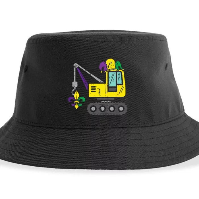 Jester Crane Mardi Gras Cute Sustainable Bucket Hat