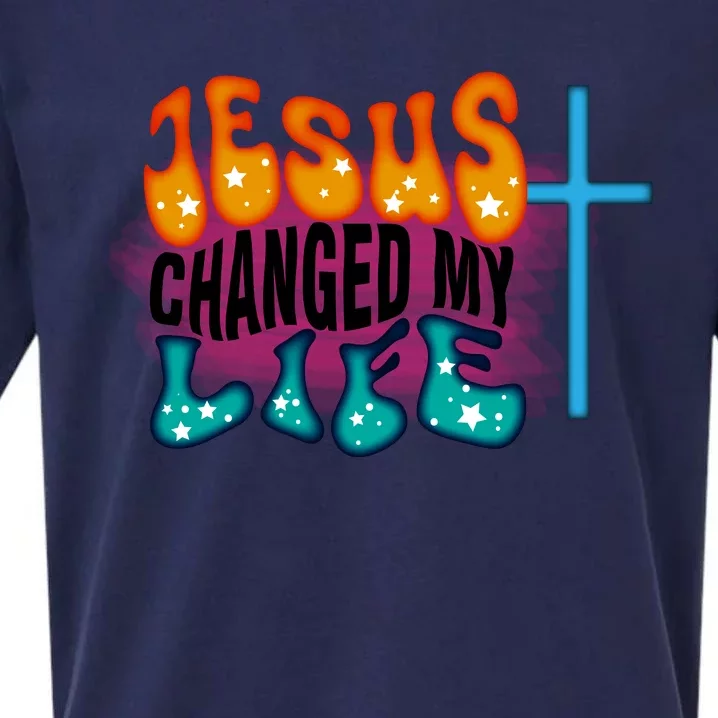 Jesus Changed My Life Sueded Cloud Jersey T-Shirt