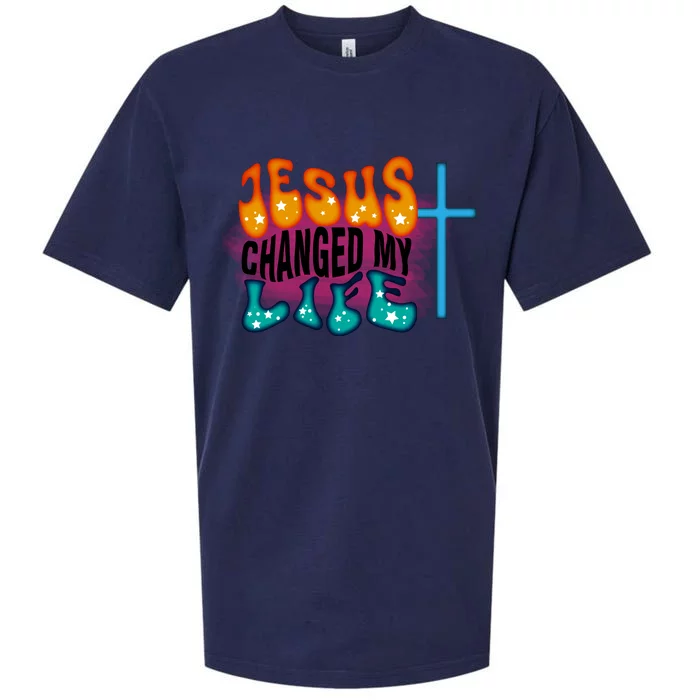 Jesus Changed My Life Sueded Cloud Jersey T-Shirt