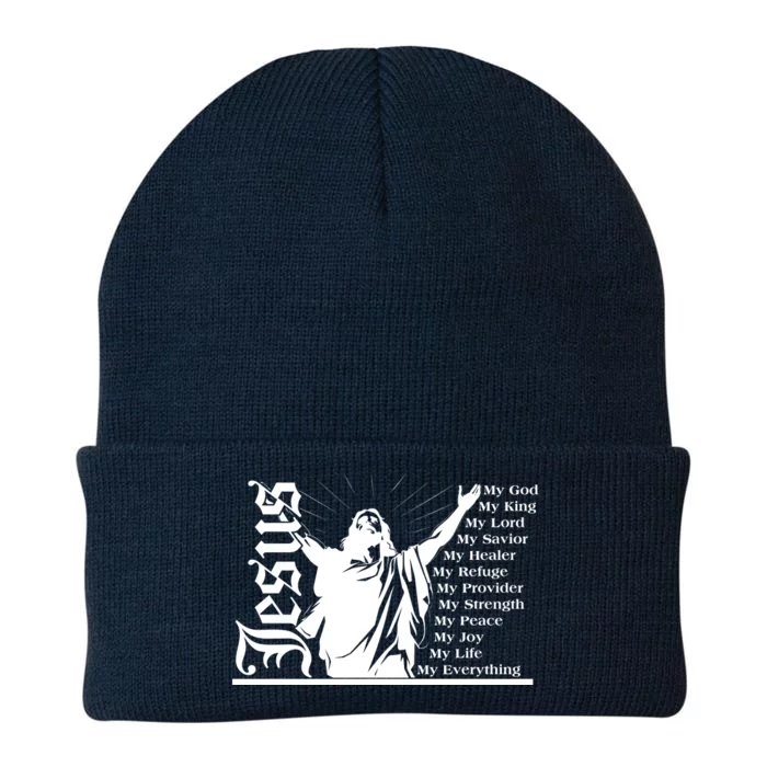 Jesus Christ My God King Lord Savior Strength Prayer Knit Cap Winter Beanie