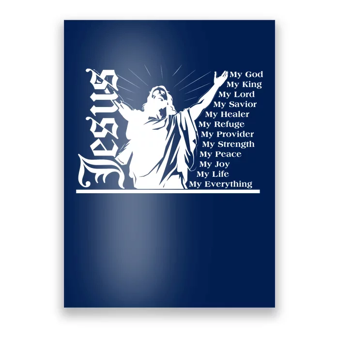 Jesus Christ My God King Lord Savior Strength Prayer Poster