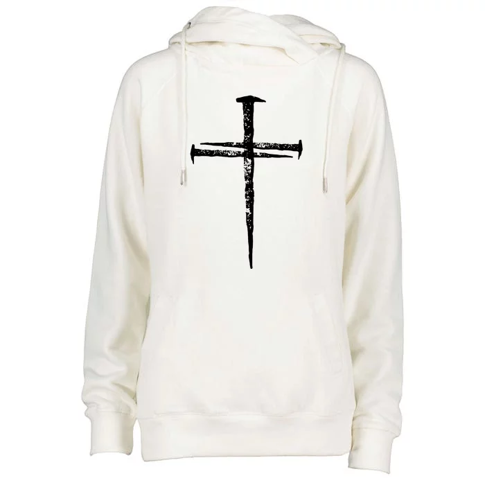 Jesus Christ My Savior Die For My Sins 3 Nails Cross Christian Catholic Womens Funnel Neck Pullover Hood