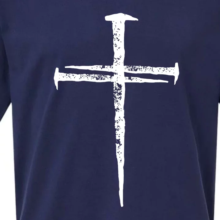 Jesus Christ My Savior Die For My Sins 3 Nails Cross Christian Catholic Sueded Cloud Jersey T-Shirt