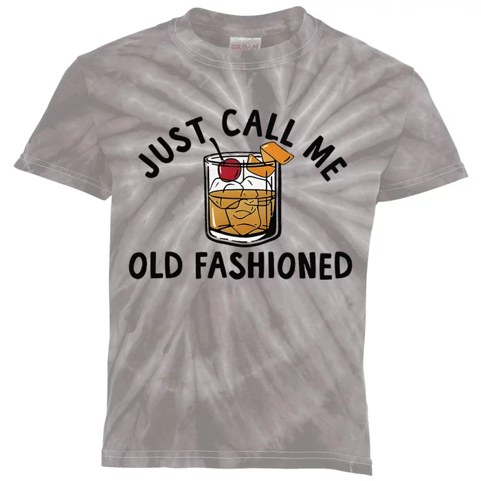 Just Call Me Old Fashioned Funny Cocktail Kids Tie-Dye T-Shirt