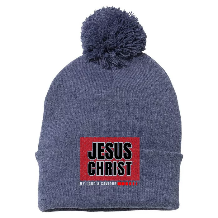 Jesus Christ, My Lord And Savior Pom Pom 12in Knit Beanie