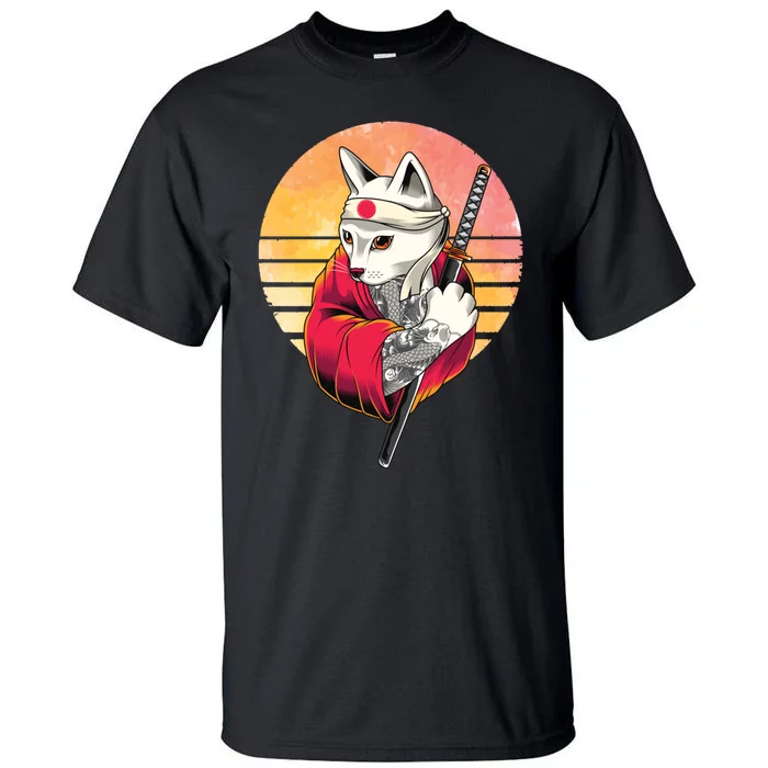 Japanese Cat Martial Art Samurai Pastel Goth Tall T-Shirt