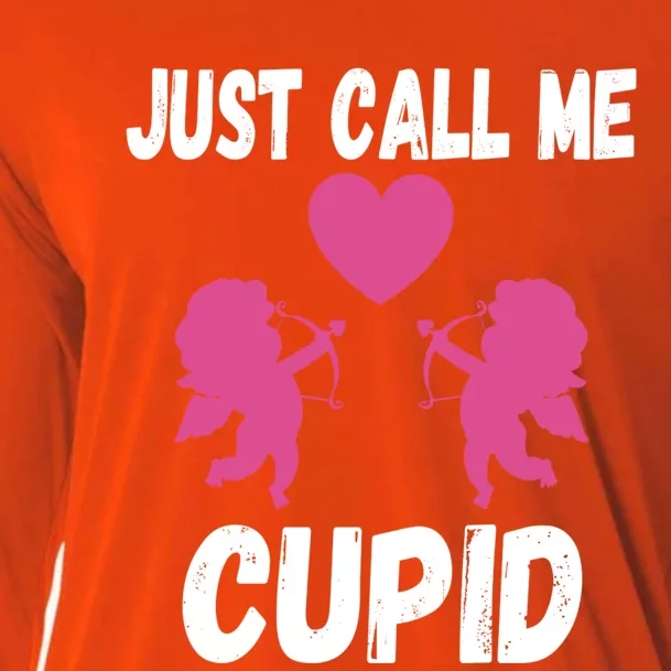 Just Call Me Cupid Valentine Day Arrow Love Cute Cupid Cute Gift Cooling Performance Long Sleeve Crew