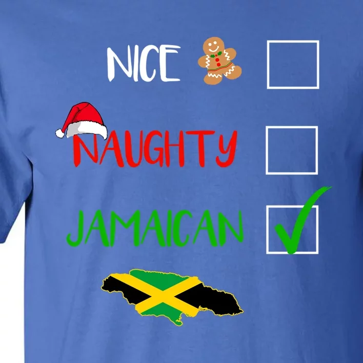 Jamaica Christmas Naughty Nice Check Jamaican Gift Tall T-Shirt