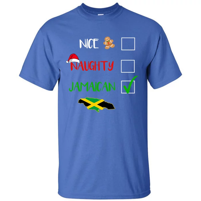 Jamaica Christmas Naughty Nice Check Jamaican Gift Tall T-Shirt