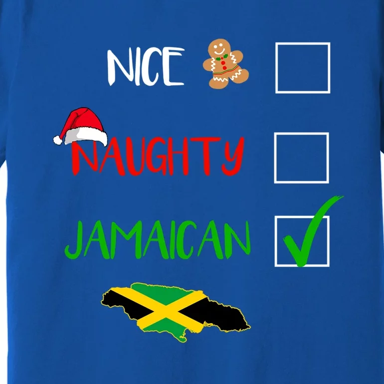 Jamaica Christmas Naughty Nice Check Jamaican Gift Premium T-Shirt