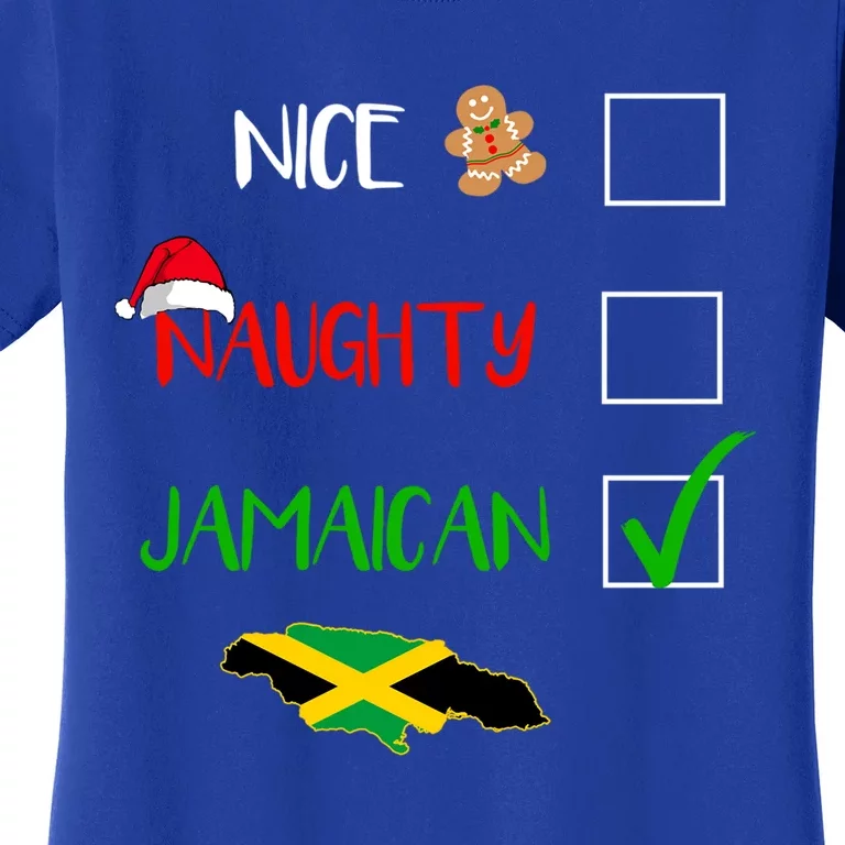 Jamaica Christmas Naughty Nice Check Jamaican Gift Women's T-Shirt