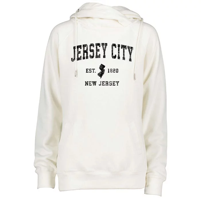 Jersey City New Jersey Nj Vintage Established Sports Design Womens Funnel Neck Pullover Hood