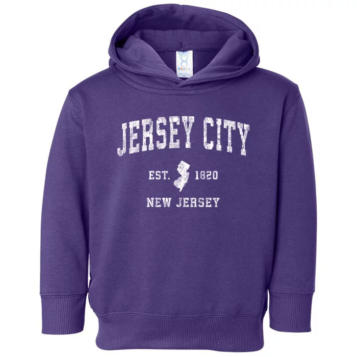 Jersey City New Jersey Nj Vintage Established Sports Design Toddler Hoodie