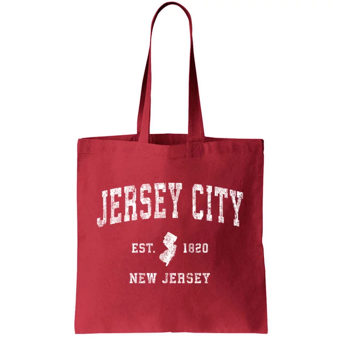 Jersey City New Jersey Nj Vintage Established Sports Design Tote Bag