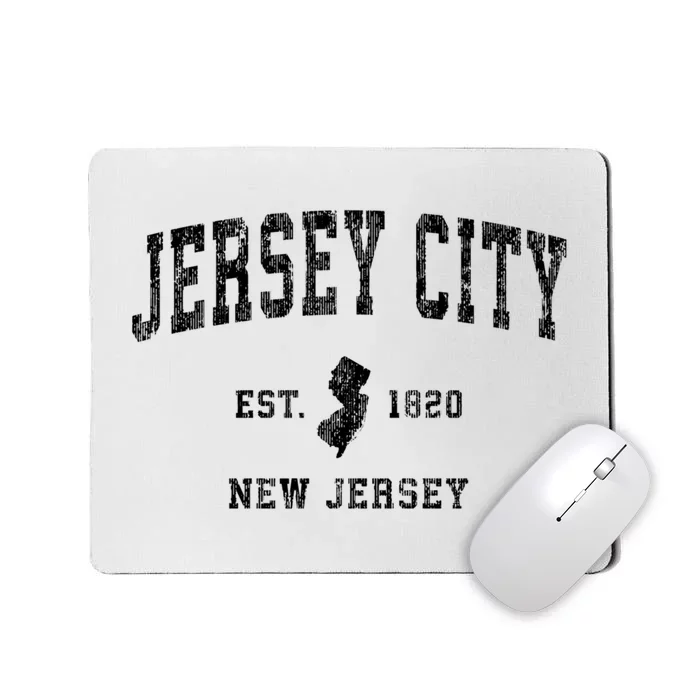 Jersey City New Jersey Nj Vintage Established Sports Design Mousepad