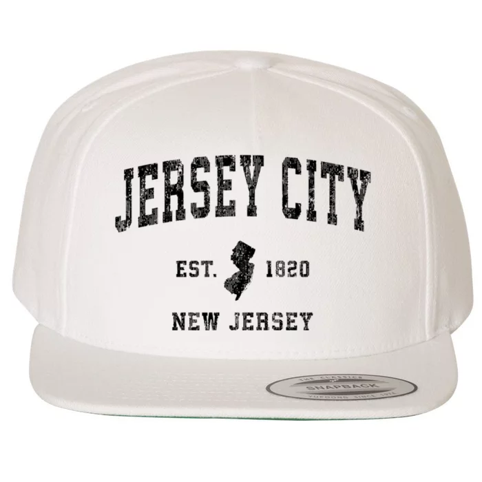 Jersey City New Jersey Nj Vintage Established Sports Design Wool Snapback Cap