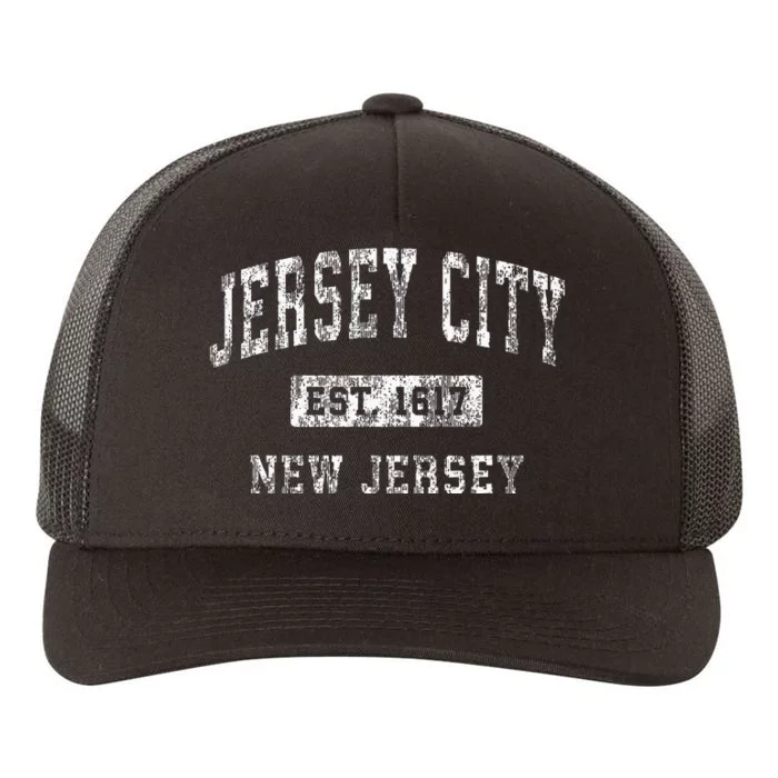 Jersey City New Jersey Nj Vintage Established Yupoong Adult 5-Panel Trucker Hat