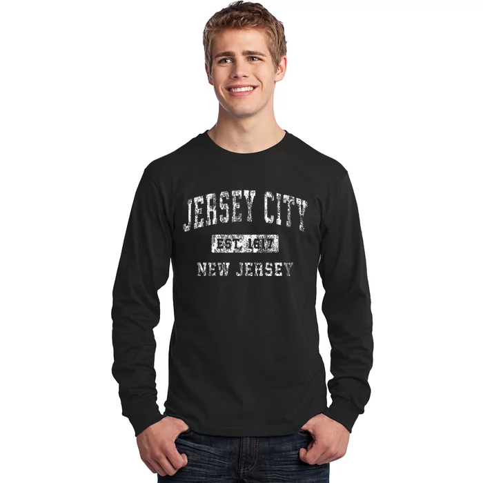 Jersey City New Jersey Nj Vintage Established Long Sleeve Shirt