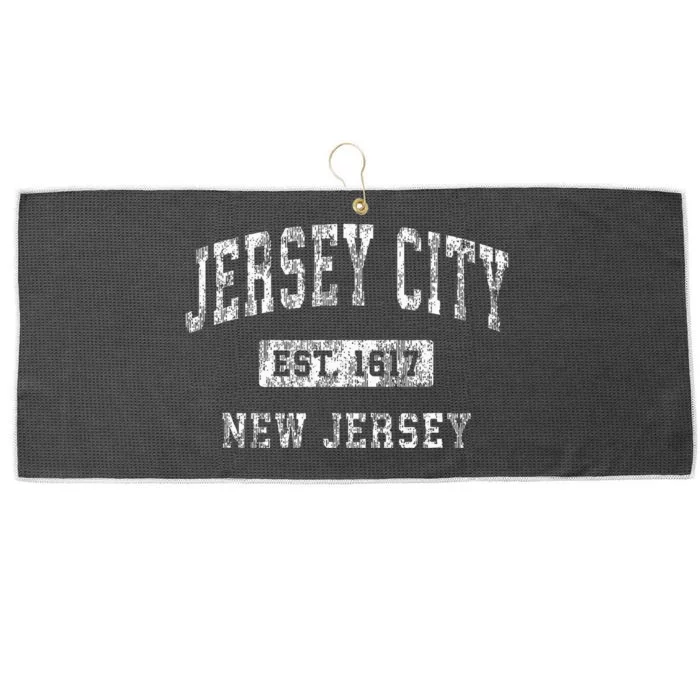 Jersey City Nj Vintage Sports Pride Large Microfiber Waffle Golf Towel