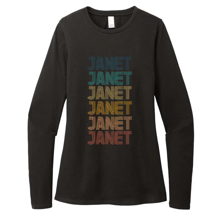 Janet Classic Name Cool 80s 90s Womens CVC Long Sleeve Shirt