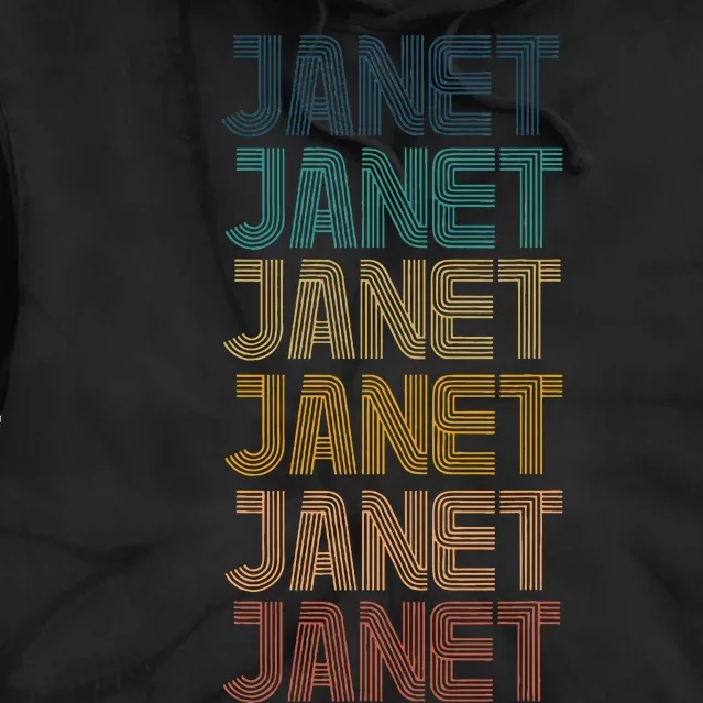 Janet Classic Name Cool 80s 90s Tie Dye Hoodie