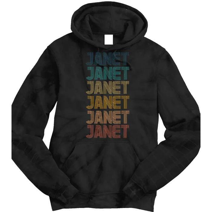 Janet Classic Name Cool 80s 90s Tie Dye Hoodie