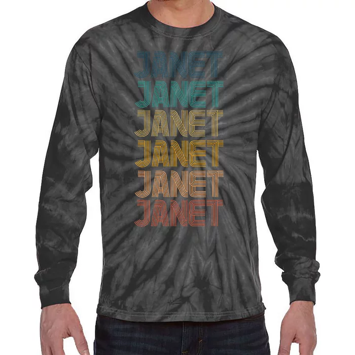 Janet Classic Name Cool 80s 90s Tie-Dye Long Sleeve Shirt