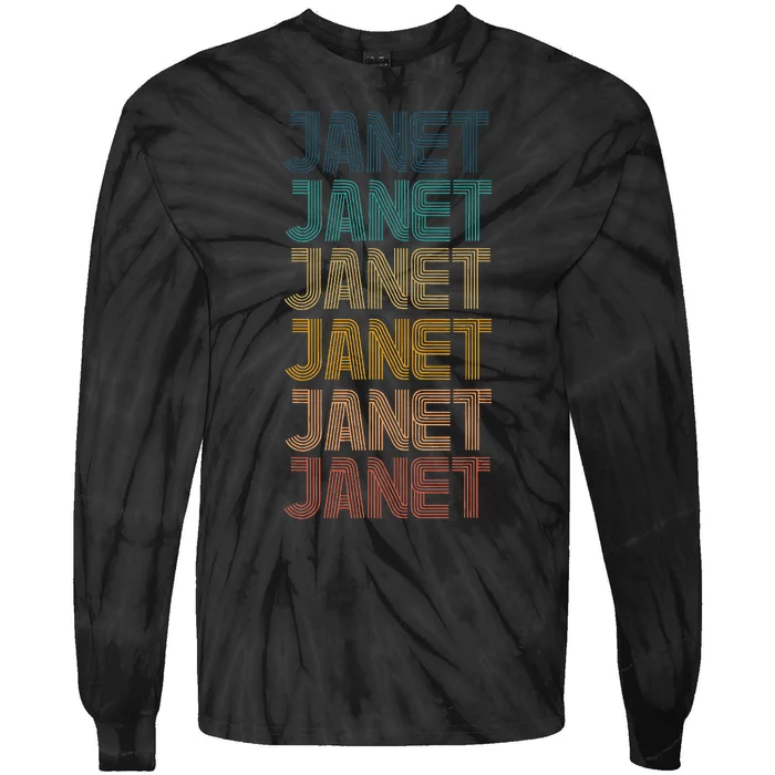 Janet Classic Name Cool 80s 90s Tie-Dye Long Sleeve Shirt