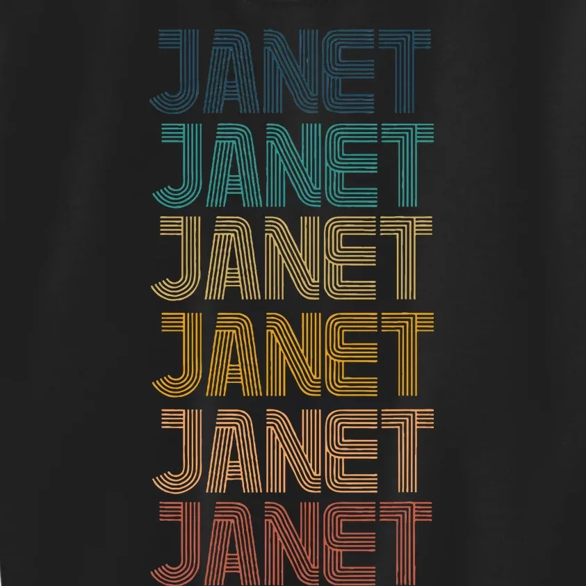 Janet Classic Name Cool 80s 90s Kids Sweatshirt