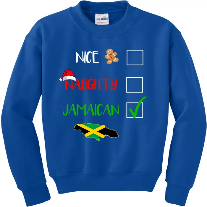 Jamaica Christmas Naughty Nice Check Jamaican Gift Great Gift Kids Sweatshirt