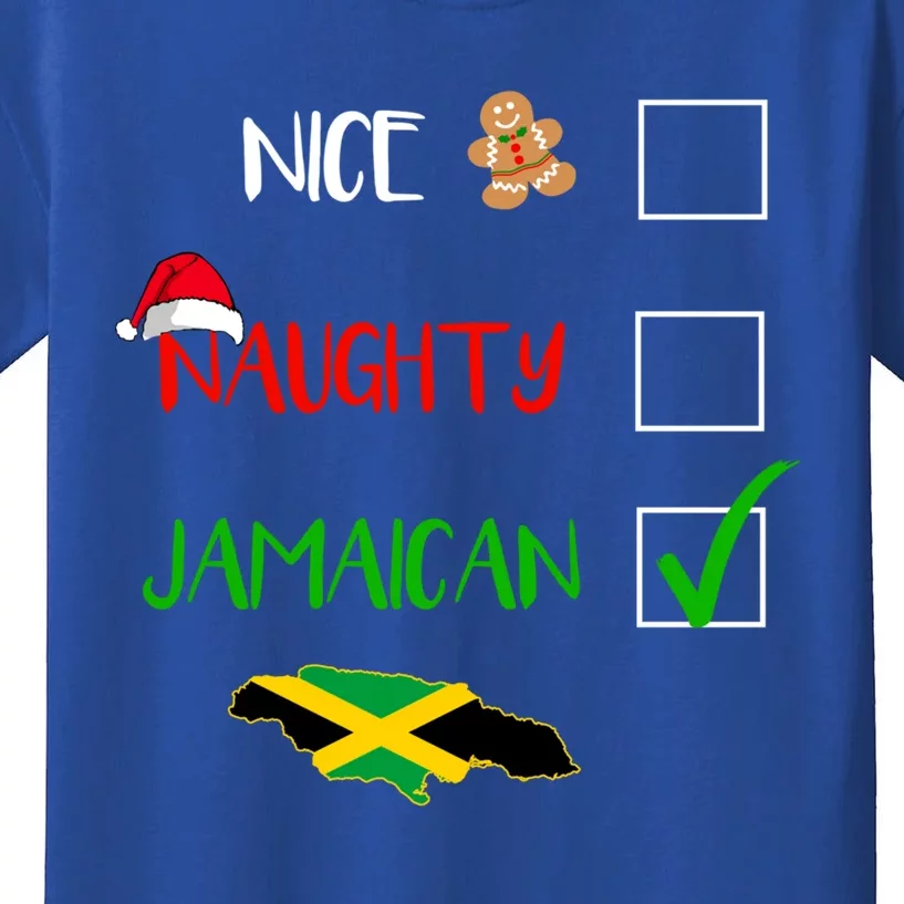 Jamaica Christmas Naughty Nice Check Jamaican Gift Great Gift Kids T-Shirt