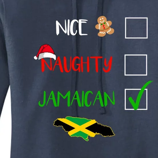 Jamaica Christmas Naughty Nice Check Jamaican Gift Great Gift Women's Pullover Hoodie