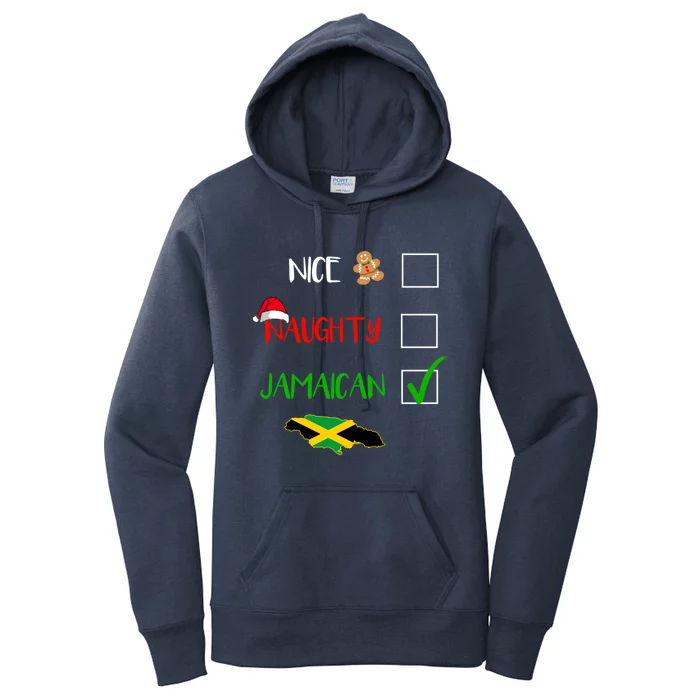 Jamaica Christmas Naughty Nice Check Jamaican Gift Great Gift Women's Pullover Hoodie