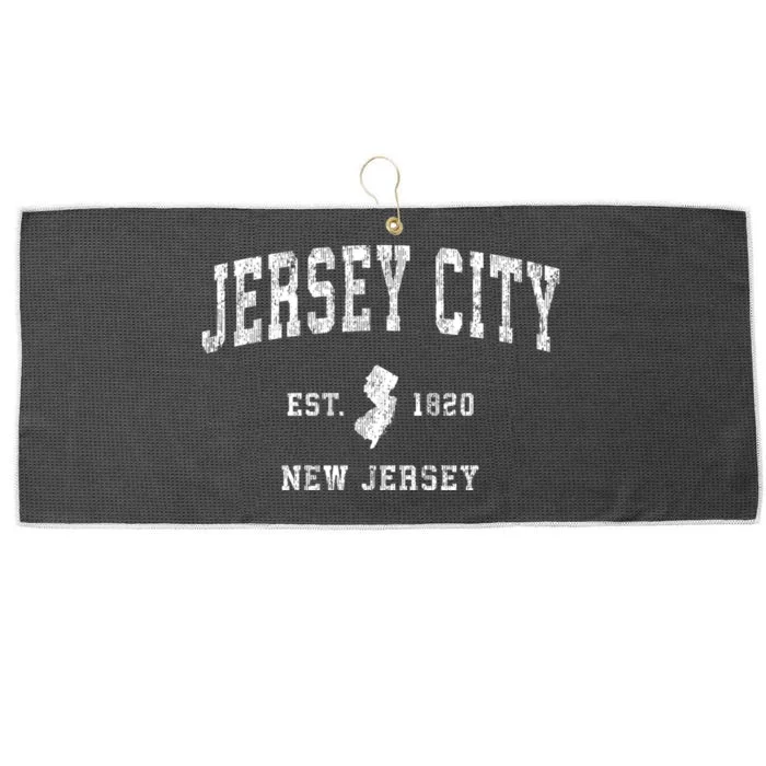 Jersey City New Jersey Nj Vintage Sports Large Microfiber Waffle Golf Towel