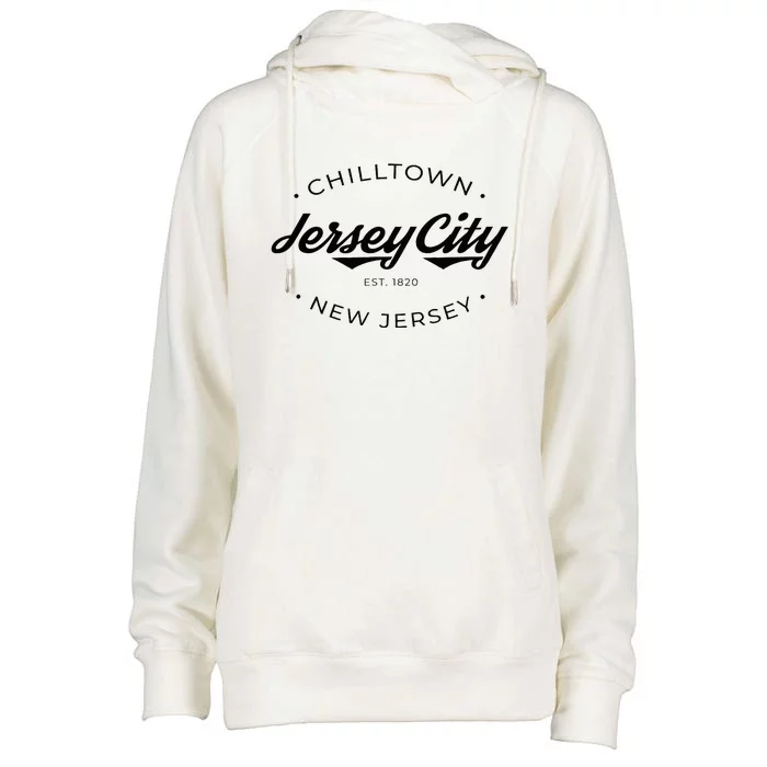 Jersey City New Jersey Chilltown Womens Funnel Neck Pullover Hood