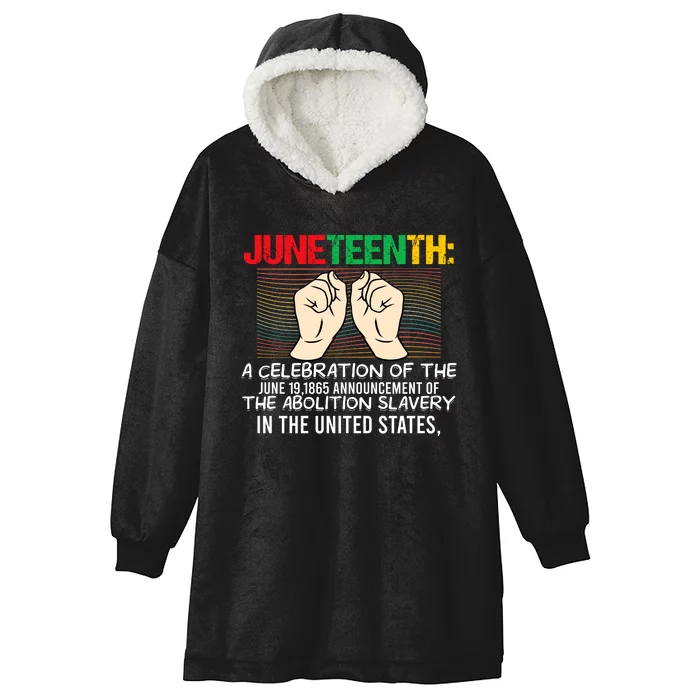 Juneteenth Celebration Of Freedom Graphic Hooded Wearable Blanket