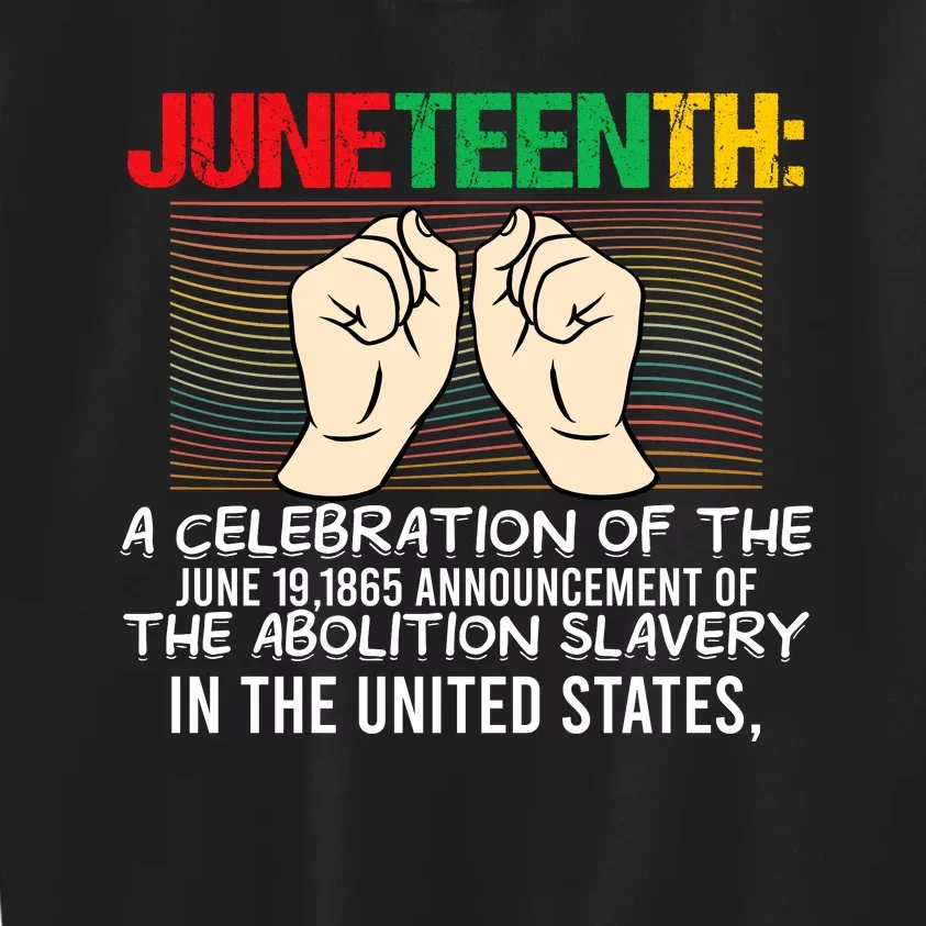 Juneteenth Celebration Of Freedom Graphic Kids Sweatshirt