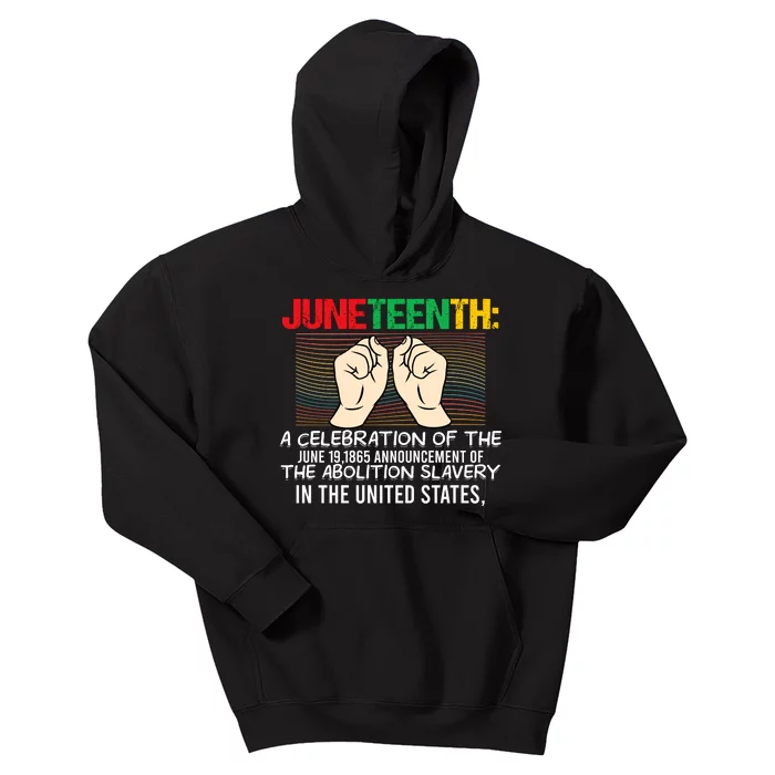 Juneteenth Celebration Of Freedom Graphic Kids Hoodie