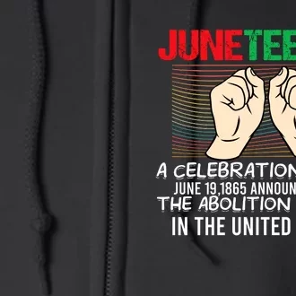 Juneteenth Celebration Of Freedom Graphic Full Zip Hoodie