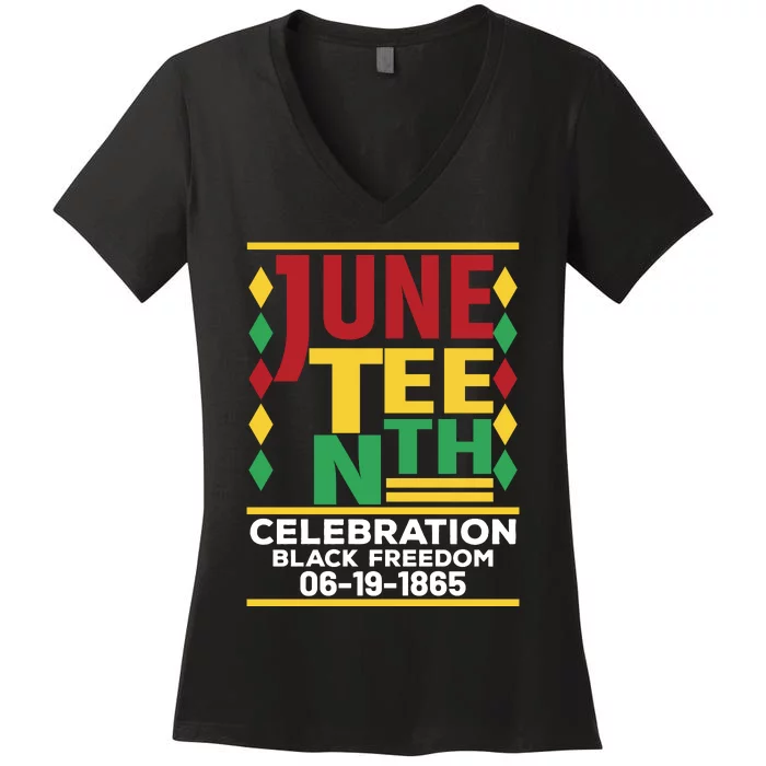 Juneteenth Celebration Of Black Freedom Women's V-Neck T-Shirt