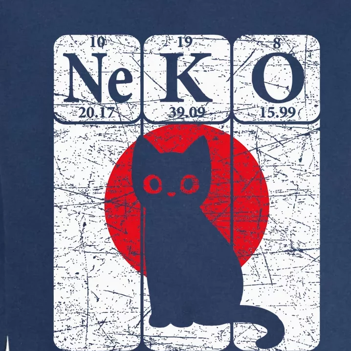 Japanese Cat Periodic Table Elements Kawaii Neko Japanese Garment-Dyed Sweatshirt