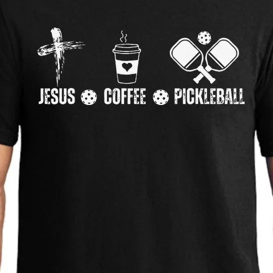 Jesus Coffee Pickleball Funny Christian Pickleball Lovers Pajama Set