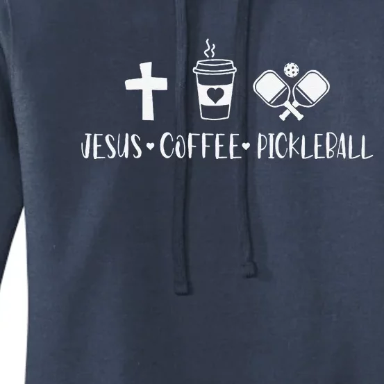 Jesus Coffee Picklenall Funny Christian Pickleball Lovers Women's Pullover Hoodie